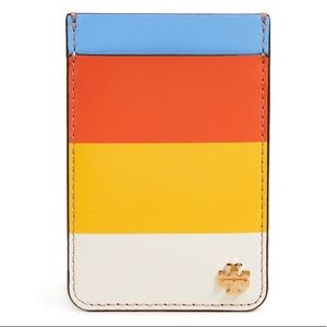 TORY BURCH Multi Stripe Card Case Phone Pocket